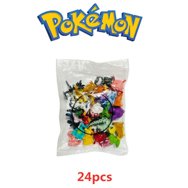 24Pcs/set Pokemon Action Figure 2-3CM Not Repeating Mini Figures Model Toy Pikachu Anime Kids Collect Dolls Birthday Gifts