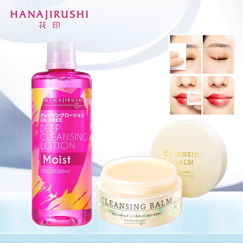 HANAJIRUSHI Face Eye Lip Makeup Remover Water Cleansing Water Oil Free Deep Cleansing Lotion Moisture Skin 380ml