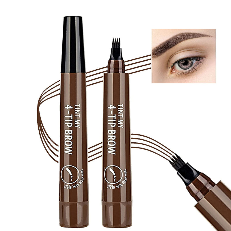 4 Point Eyebrow Pencil Waterproof Liquid Eyebrow Pen Makeup Long Lasting 4 Fork Tip Brow Pen Cosmetic Microblade Brow Pencil