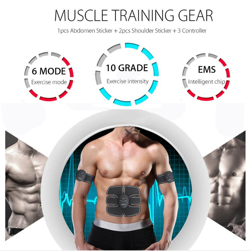 EMS Muscle Stimulator Trainer Smart Fitness Abdominal Training Electric Body Weight Loss Slimming Device WITHOUT RETAIL BOX