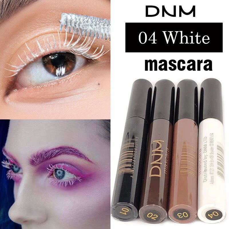 Cosmetics Color Mascara Natural Lashes Extension Eyelash Curly 4D Silk Fiber Colored Mascara White Brown Waterproof Makeup