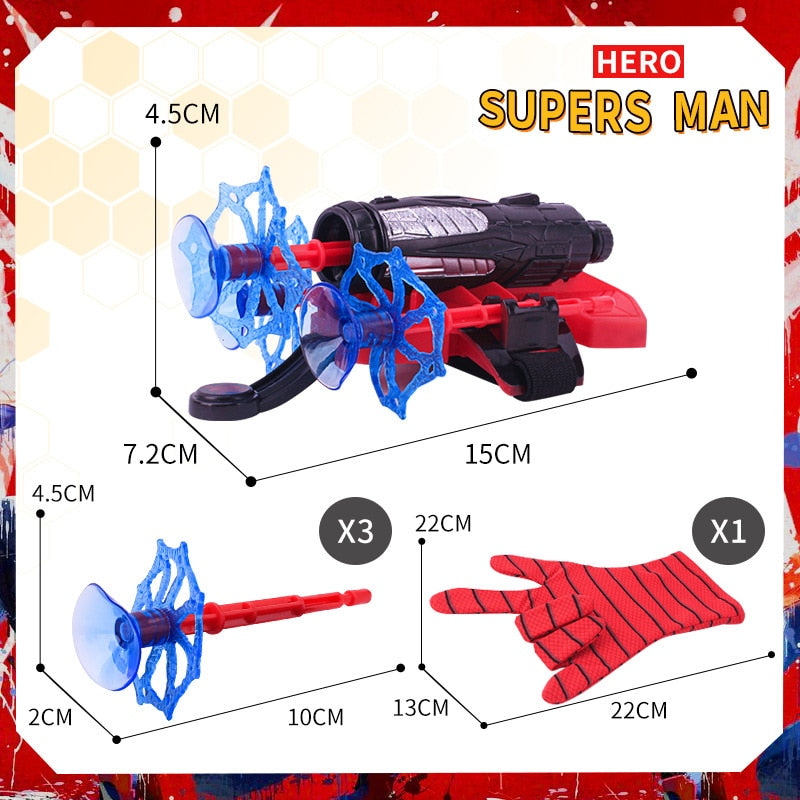 Marvel Spiderman Figure Toy Kids Plastic Cosplay Glove Launcher Set Hero Launcher Wrist Toy Set Funny Toys Boy Children&