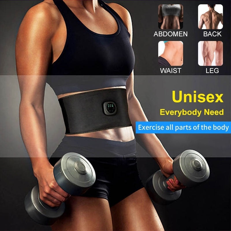 EMS Electric Abdominal Body Slimming Belt Waist Band Smart Abdomen Muscle Stimulator Abs Trainer Fitness Lose Weight Fat Burn