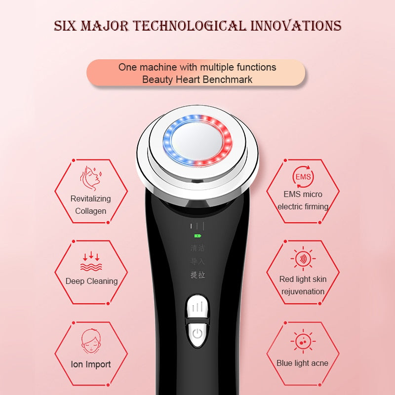 Radio Frequency Skin Tightening LED light Face Massage Skin Care Rejuvenation Anti Aging Wrinkle Facial Lifting Beauty Device