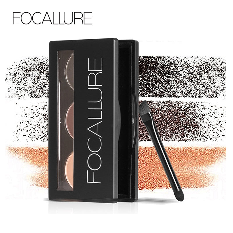 Focallure Eye Brow Makeup Set 3 In 1 Waterproof Eye Shadow Eyebrow Powder Make Up Palette Women Beauty Cosmetics