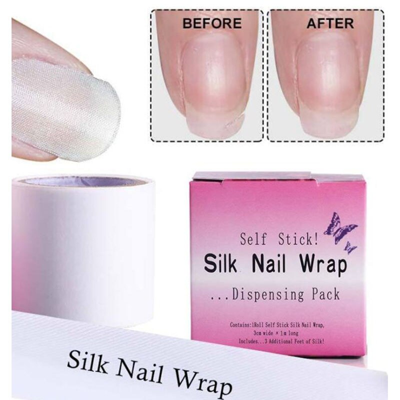 1Roll Nail Repair Fiberglass Silk Wrap Self Adhesive Strong Protect Reinforce Extension White Sticker For Broken Manicure Tool