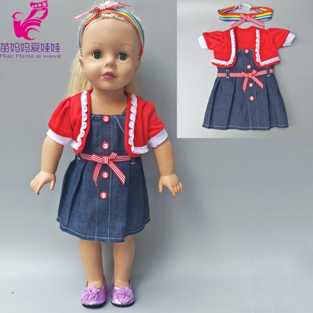 18 inch Girl Doll Santa Claus Dress fit for new born Baby doll Christmas dress hat doll accessories