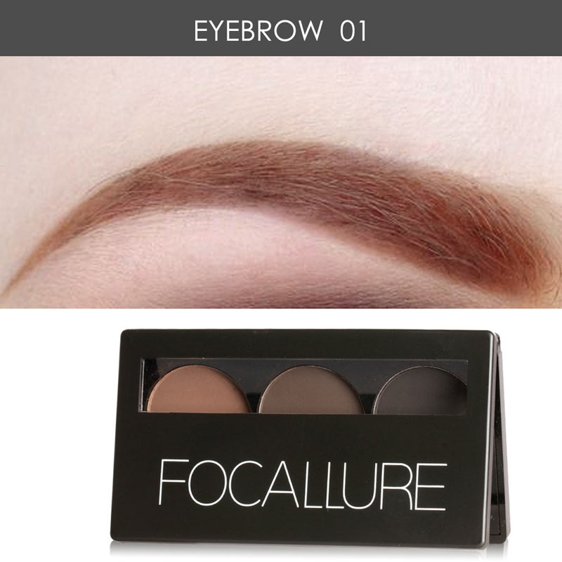 Focallure Eye Brow Makeup Set 3 In 1 Waterproof Eye Shadow Eyebrow Powder Make Up Palette Women Beauty Cosmetics