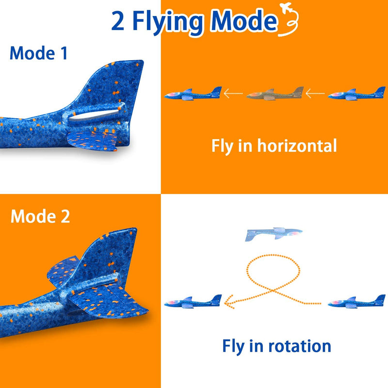 4Packs 50CM Foam Plane Kits Flying Glider Toy With LED Light Hand Throw Airplane Sets Outdoor Game Aircraft Model Toys For Kids