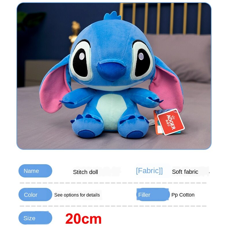 20cm Disney Stitch Plush Dolls Toy Cartoon Stuffed Dolls Anime Plush Baby Toys Pendant Toys Best Selling Girl Kids Birthday Gift