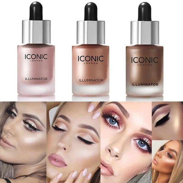 Makeup Face Glow Liquid Highlighter Makeup Shimmer Face Illuminator Oil Glow Contour Cosmetic Concealer Primer