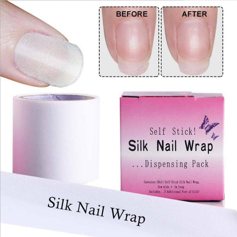 1Roll Nail Repair Fiberglass Silk Wrap Self Adhesive Strong Protect Reinforce Extension White Sticker For Broken Manicure Tool