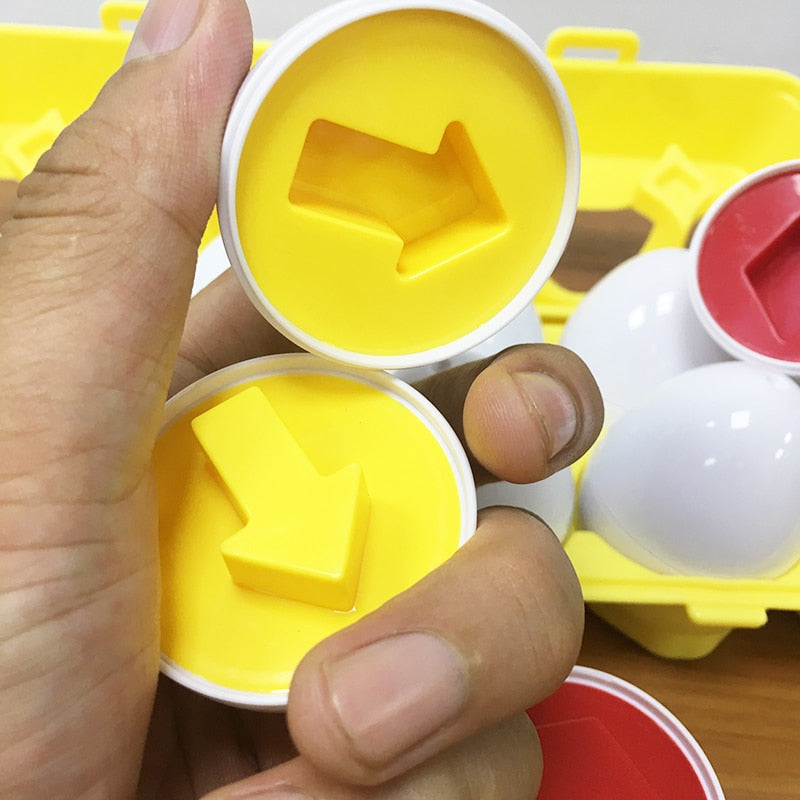 6pcs Montessori Smart Eggs 3D Puzzle Toys For Children Educational Learning Math Toy Kids Color Shape Recognize Match Easter Egg