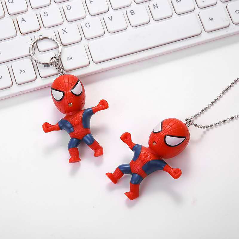 Disney Spiderman Children's Toys Marvel Anime Figures Spiderman Necklace Glow and Sound Pendant Cartoon Toys Kids Birthday Gifts