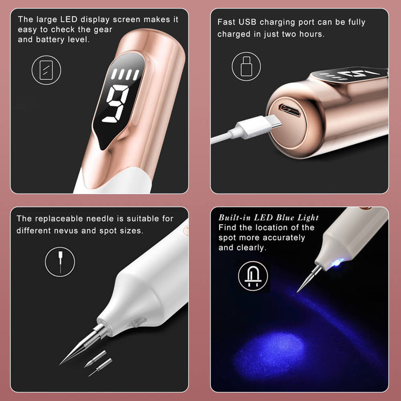 Laser Plasma Pen for Skin Tag Remover Freckle Black Dot Papilloma Warts Mole Pimples Tattoo Removal Laser Pen Beauty Care Tools