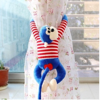 45-75cm Cartoon Cute Plush Toy Gibbon Monkey Curtain Tassel Doll Girl Kids Tiebacks 6 Colors Curtain Bundled