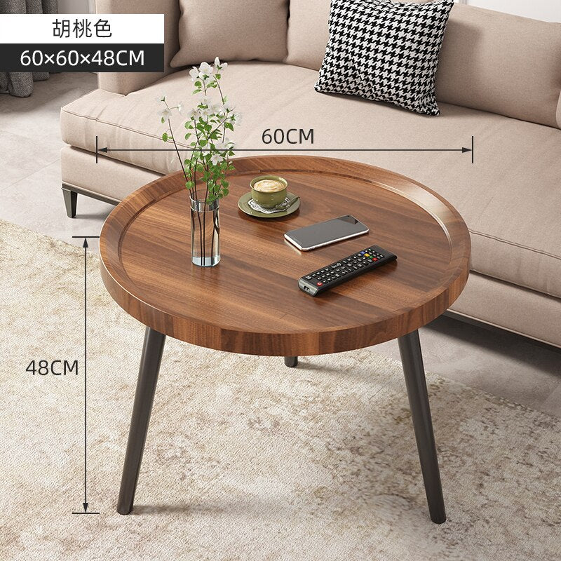 Round Vintage Coffee Table Wood Storage Sofa Side 2 Ties Coffee Tables Aesthetic Design Moveis Para Casa Auxiliary Furniture