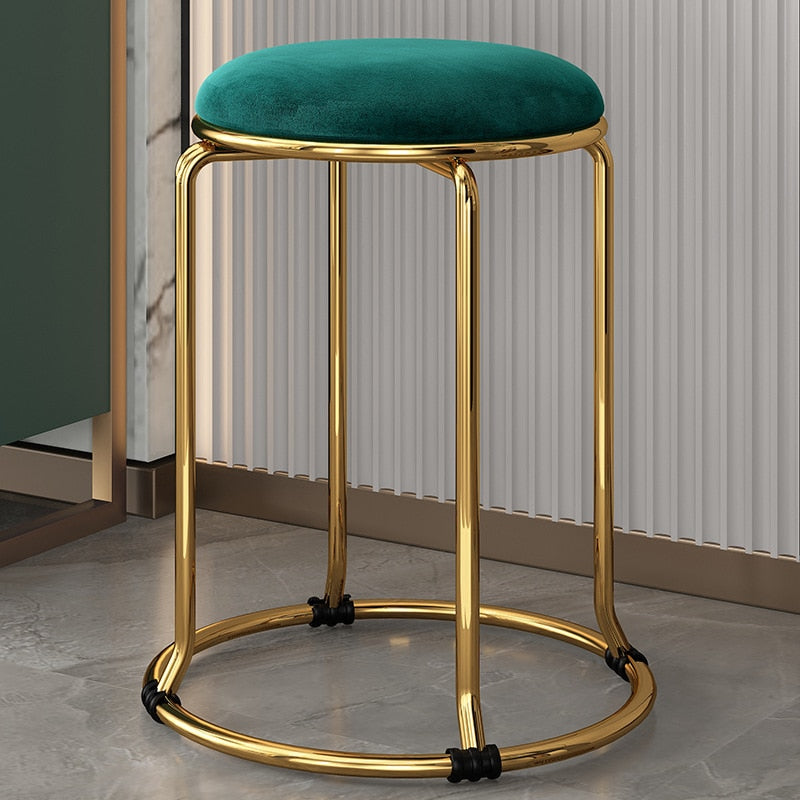 Designer  Velvet Bar Chair Kitchen Lounge Salon Table Desk Round Stool Chair Bathroom Kitchen Style Banqueta Furniture Bar