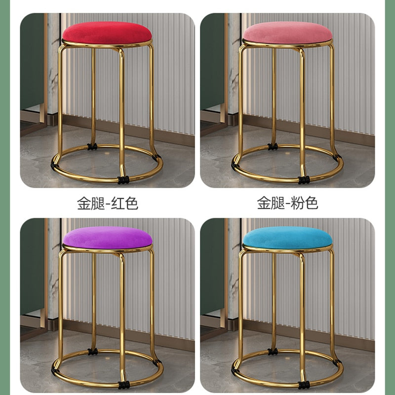 Designer  Velvet Bar Chair Kitchen Lounge Salon Table Desk Round Stool Chair Bathroom Kitchen Style Banqueta Furniture Bar