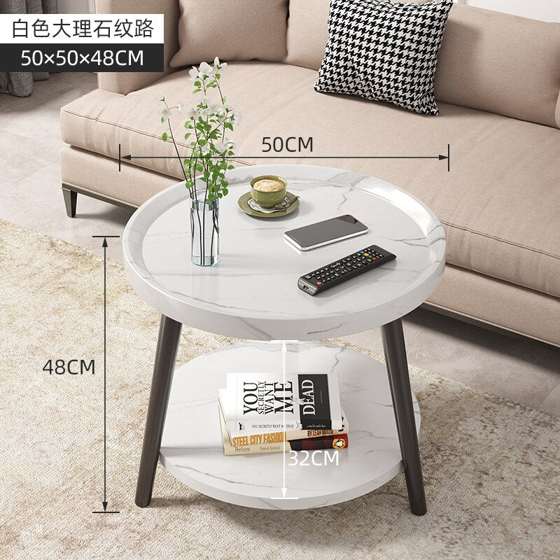 Round Vintage Coffee Table Wood Storage Sofa Side 2 Ties Coffee Tables Aesthetic Design Moveis Para Casa Auxiliary Furniture