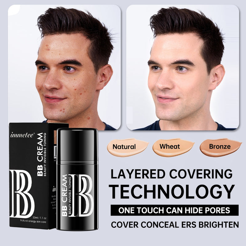 33ml Men Concealer BB Cream Base Makeup Oil-control Long-lasting Moisturizing Cosmetics Waterproof Sweatproof Base Makeup