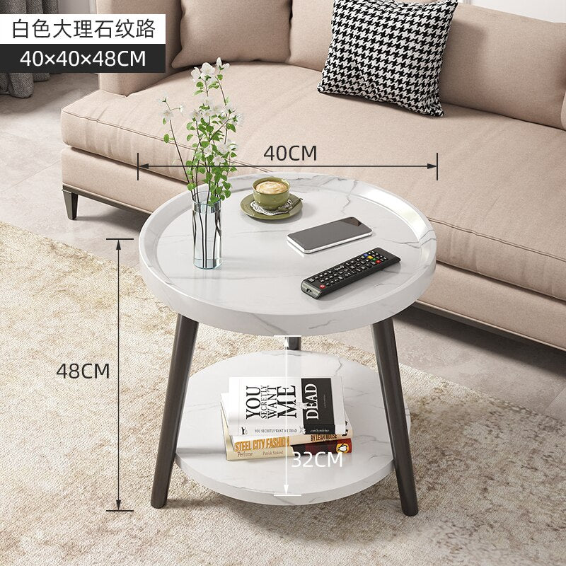 Round Vintage Coffee Table Wood Storage Sofa Side 2 Ties Coffee Tables Aesthetic Design Moveis Para Casa Auxiliary Furniture