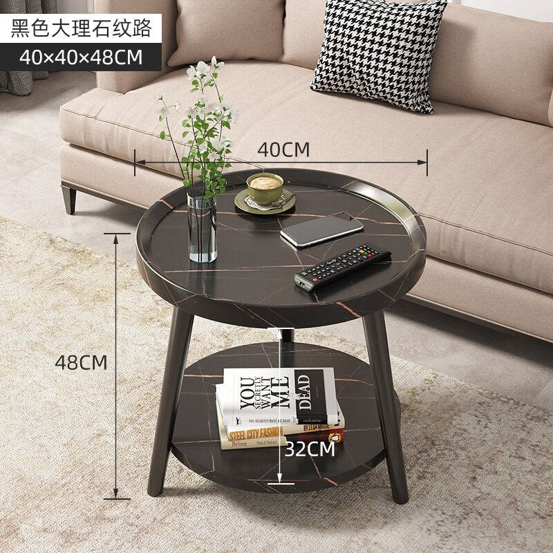 Round Vintage Coffee Table Wood Storage Sofa Side 2 Ties Coffee Tables Aesthetic Design Moveis Para Casa Auxiliary Furniture