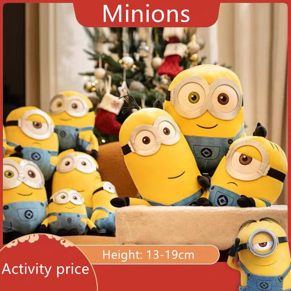 Yellow Body Minion Kawaii Kids Toys Stuffed Animals Movie Characters Bob Stuart In Jeans Plush Doll Key Chain Birthday Gifts