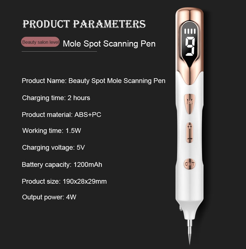 Laser Plasma Pen for Skin Tag Remover Freckle Black Dot Papilloma Warts Mole Pimples Tattoo Removal Laser Pen Beauty Care Tools