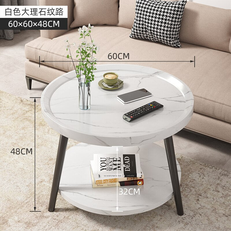 Round Vintage Coffee Table Wood Storage Sofa Side 2 Ties Coffee Tables Aesthetic Design Moveis Para Casa Auxiliary Furniture