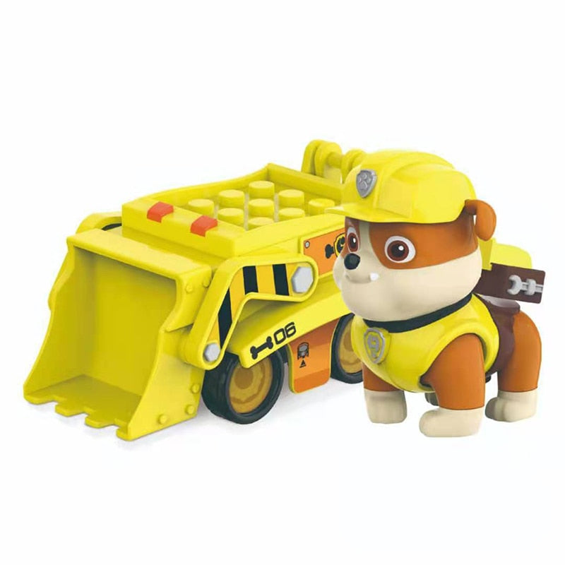 Genuine Paw Patrol Vehicle Chase Skye Marshall Pull Back Cars Playset Building Blocks Action Figure Children Toys Birthday Gifts