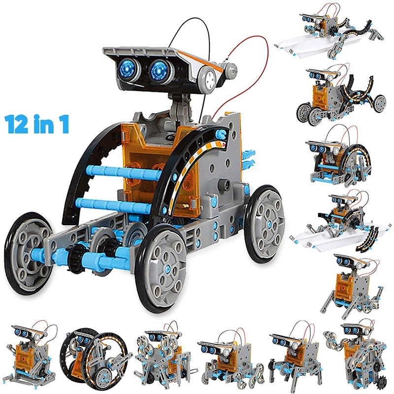 12 in 1 Education Solar Robot Toy DIY Building Science Experiment Powered Robots Technological Gadgets Ducational Kits for Kids