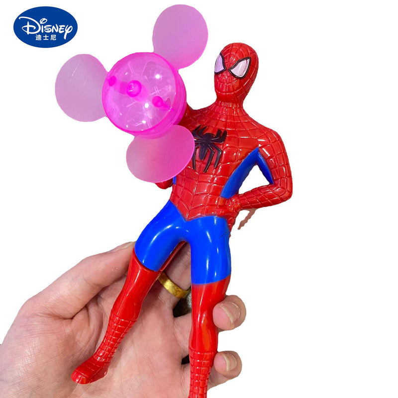 Disney Spiderman Children's Toys Marvel Anime Figures Spiderman Necklace Glow and Sound Pendant Cartoon Toys Kids Birthday Gifts