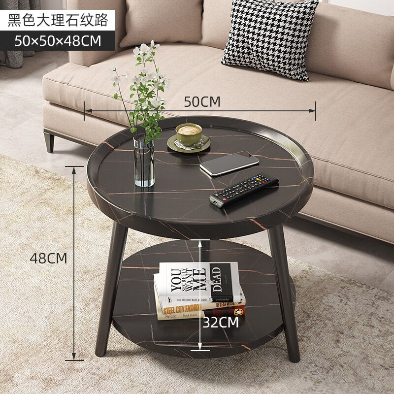 Round Vintage Coffee Table Wood Storage Sofa Side 2 Ties Coffee Tables Aesthetic Design Moveis Para Casa Auxiliary Furniture