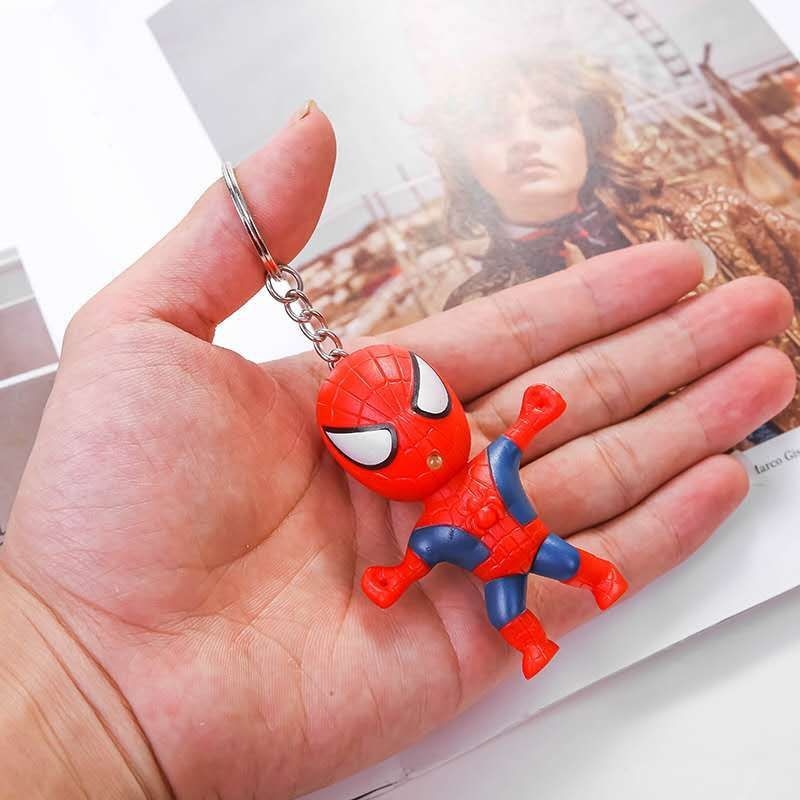 Disney Spiderman Children's Toys Marvel Anime Figures Spiderman Necklace Glow and Sound Pendant Cartoon Toys Kids Birthday Gifts