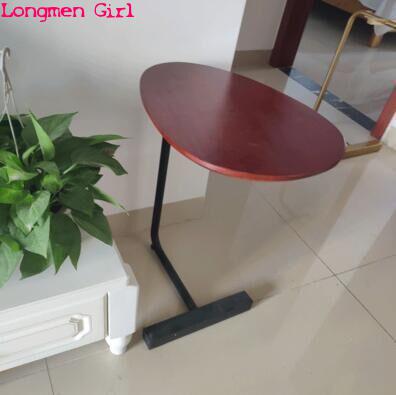 Simple Modern Table Iron Art Sofa Corner Table Lazy Bedside Reading Oval Coffee Table Tea Solid Wood Counter Top Home Furniture