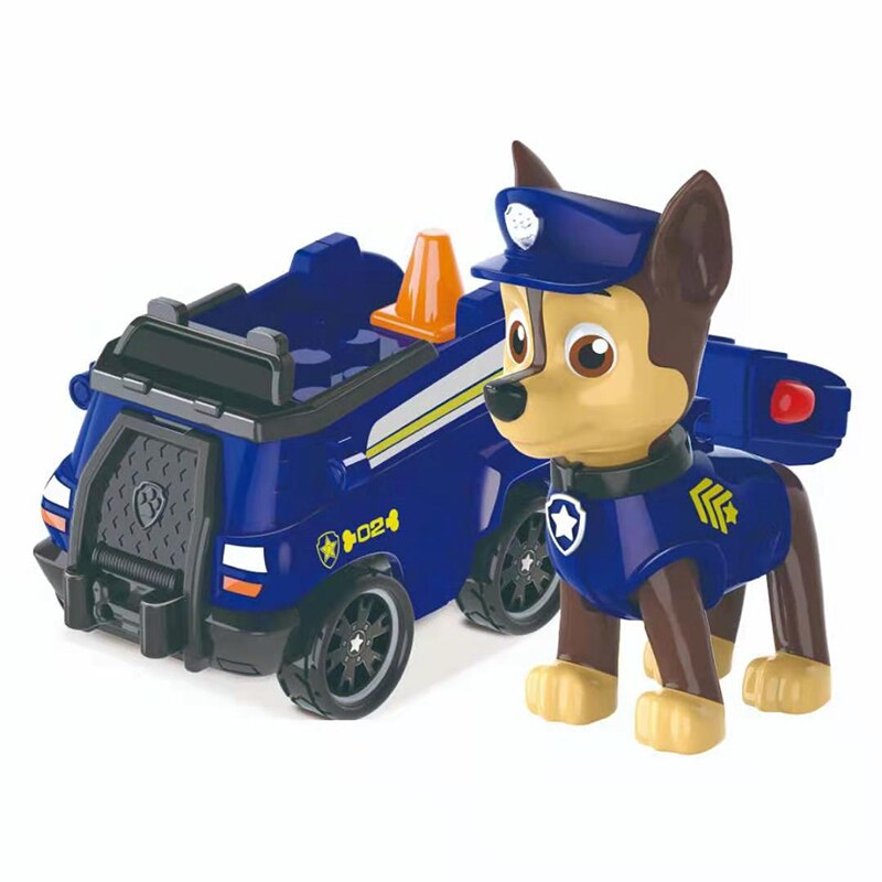 Genuine Paw Patrol Vehicle Chase Skye Marshall Pull Back Cars Playset Building Blocks Action Figure Children Toys Birthday Gifts