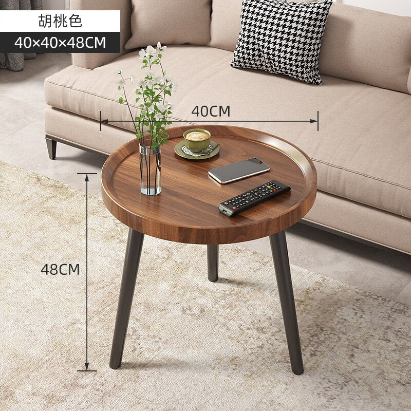 Round Vintage Coffee Table Wood Storage Sofa Side 2 Ties Coffee Tables Aesthetic Design Moveis Para Casa Auxiliary Furniture